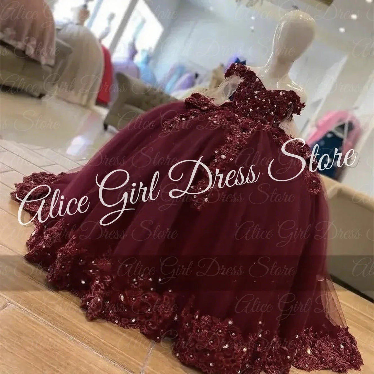 Crystal Lace Flower Girl Dress - Luzilly Bridal & Apparel