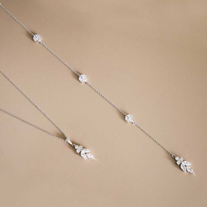 Crystal Leaf Bridal Back Chain - Luzilly Bridal & Apparel