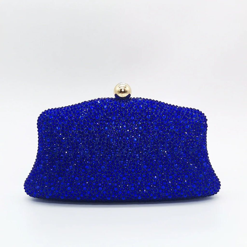 Crystal Minaudière Bridal Clutch with Chain - Luzilly Bridal & Apparel