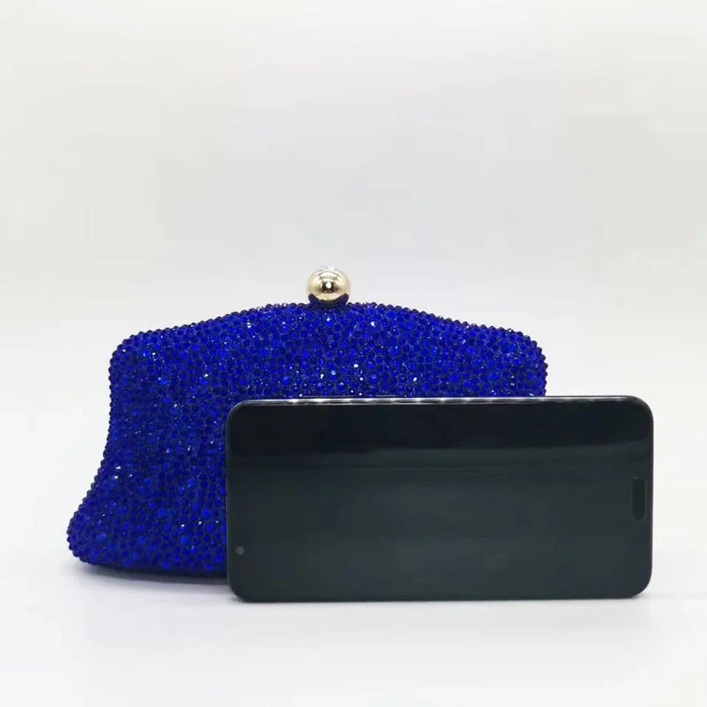 Crystal Minaudière Bridal Clutch with Chain - Luzilly Bridal & Apparel