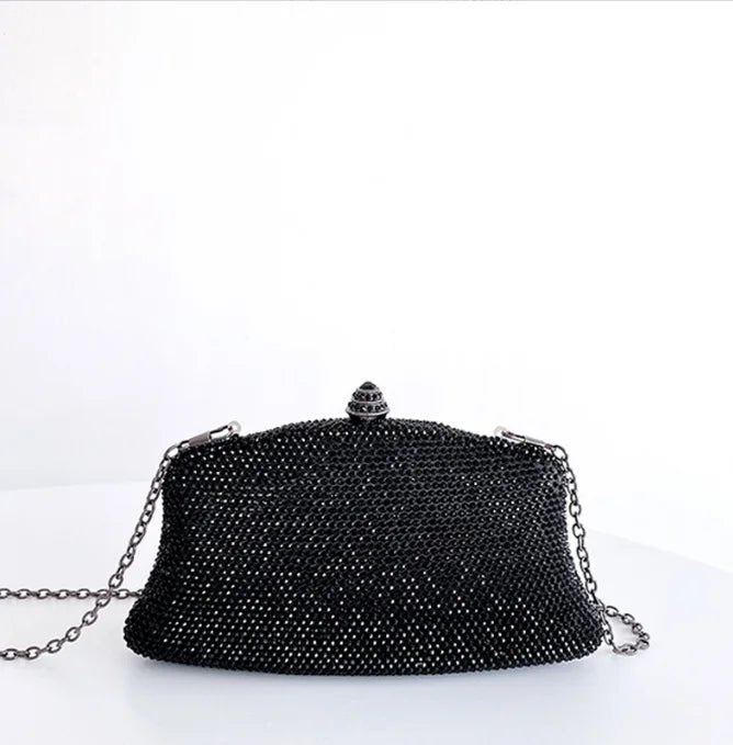 Crystal Minaudière Bridal Clutch with Chain - Luzilly Bridal & Apparel