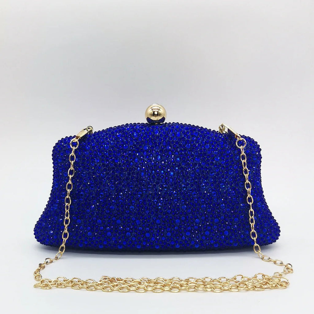 Crystal Minaudière Bridal Clutch with Chain - Luzilly Bridal & Apparel