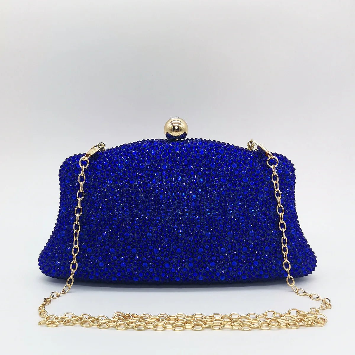 Crystal Minaudière Bridal Clutch with Chain - Luzilly Bridal & Apparel
