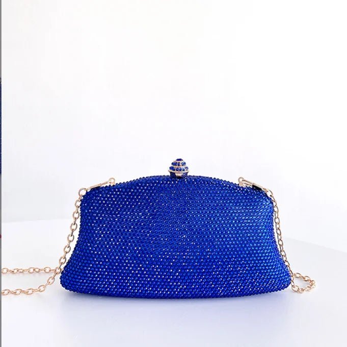 Crystal Minaudière Bridal Clutch with Chain - Luzilly Bridal & Apparel