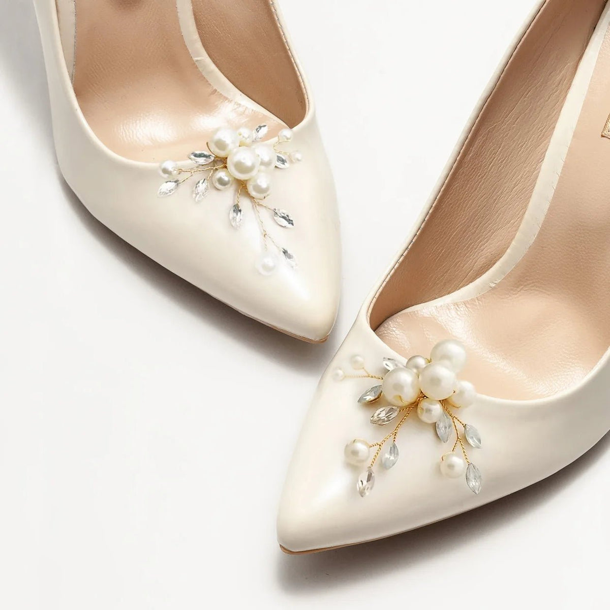 Crystal Pearl Bridal Shoe Clips - Luzilly Bridal & Apparel