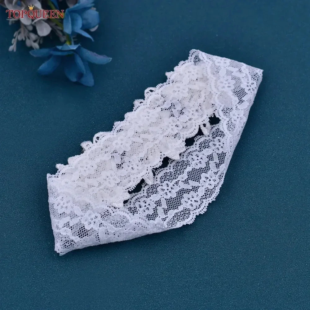 Crystal & Pearl Lace Bridal Garter - Luzilly Bridal & Apparel