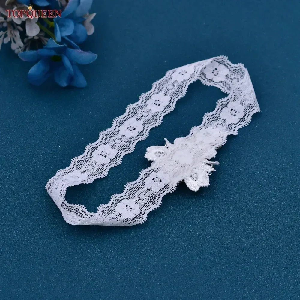 Crystal & Pearl Lace Bridal Garter - Luzilly Bridal & Apparel