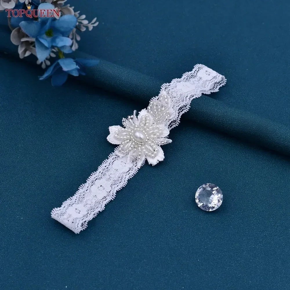 Crystal & Pearl Lace Bridal Garter - Luzilly Bridal & Apparel