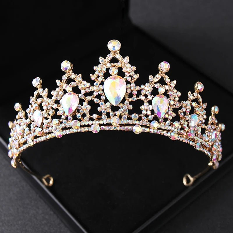 Crystal Rhinestone Botanical Bridal Tiara - Luzilly Bridal & Apparel