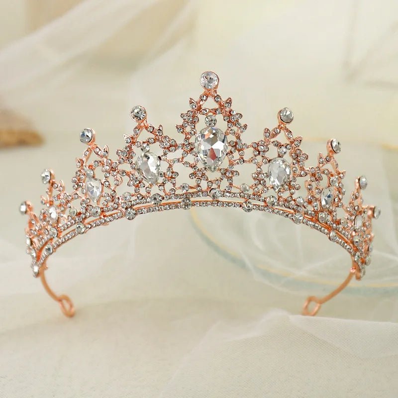 Crystal Rhinestone Botanical Bridal Tiara - Luzilly Bridal & Apparel