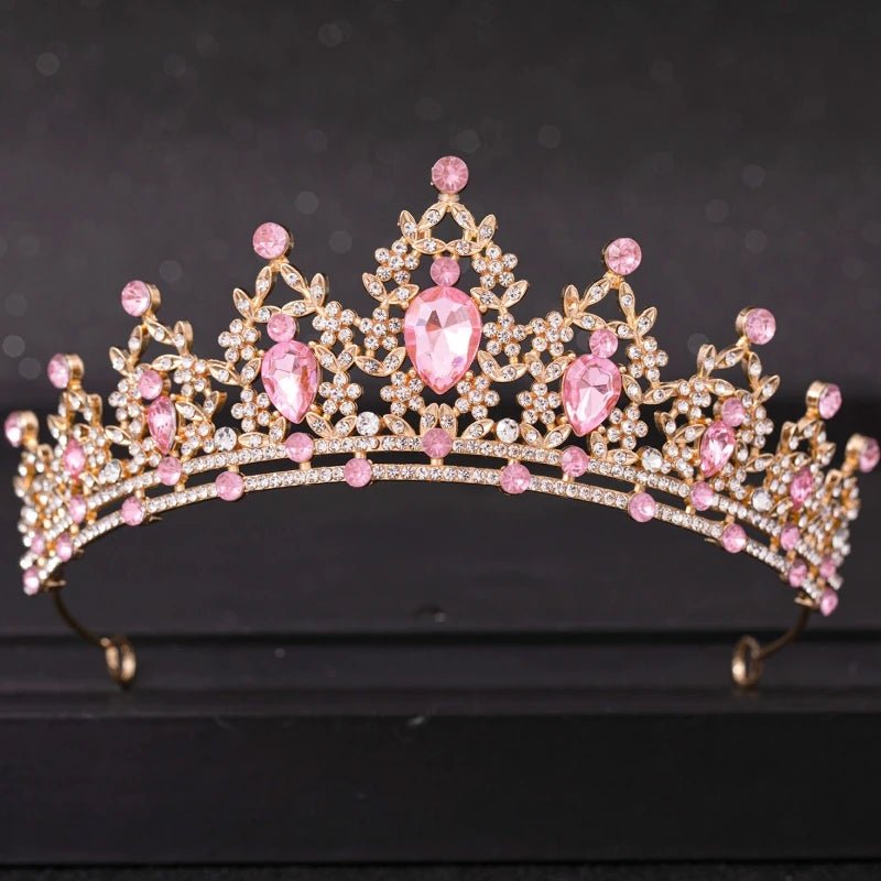 Crystal Rhinestone Botanical Bridal Tiara - Luzilly Bridal & Apparel