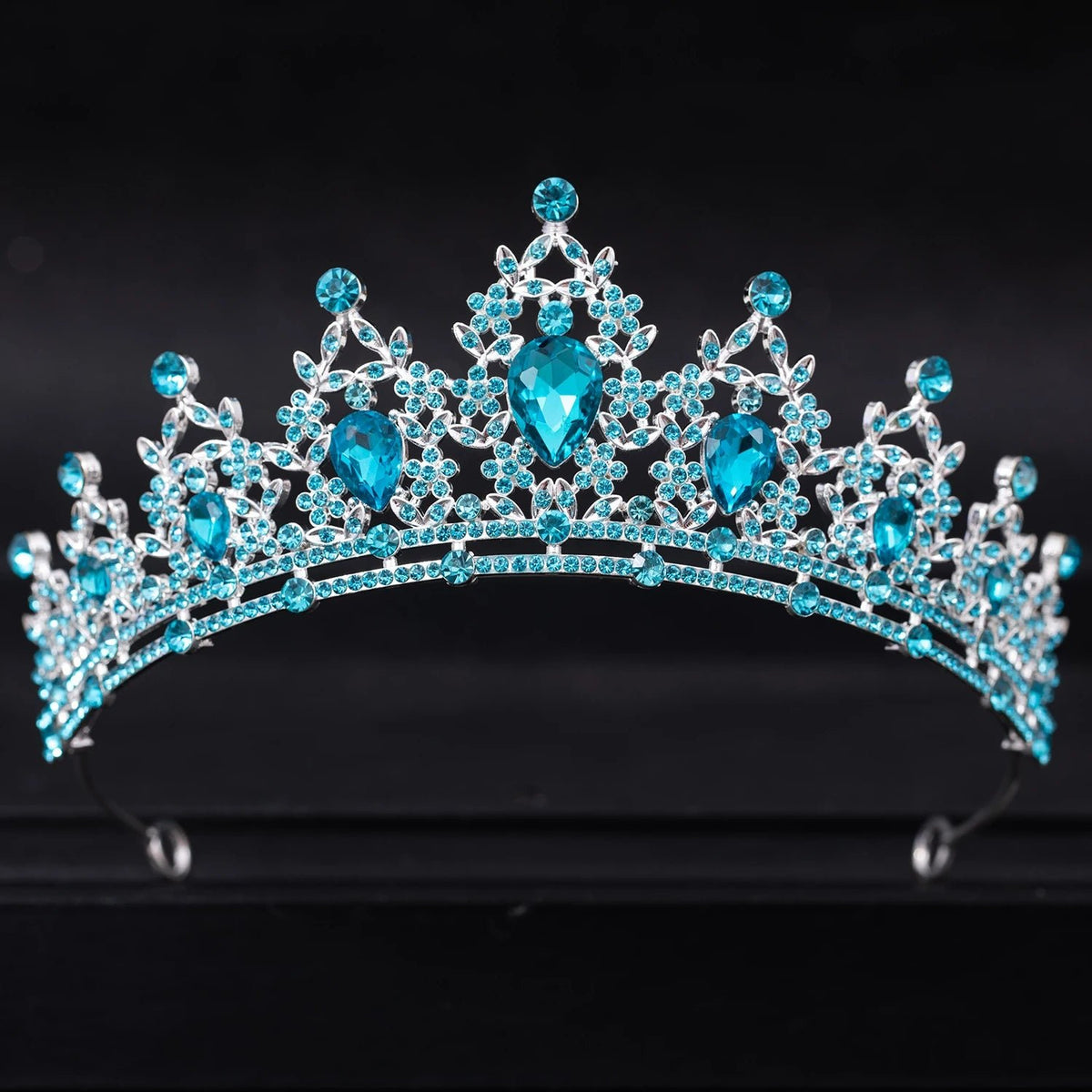 Crystal Rhinestone Botanical Bridal Tiara - Luzilly Bridal & Apparel