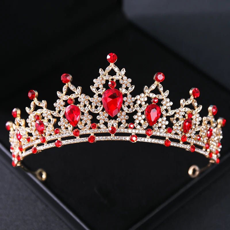 Crystal Rhinestone Botanical Bridal Tiara - Luzilly Bridal & Apparel