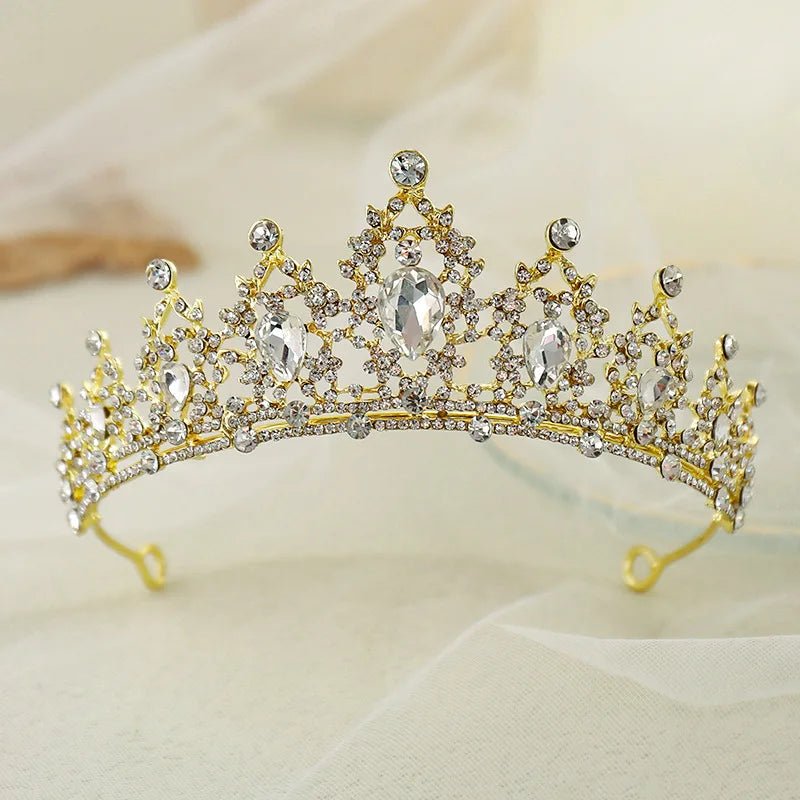 Crystal Rhinestone Botanical Bridal Tiara - Luzilly Bridal & Apparel