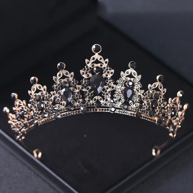 Crystal Rhinestone Botanical Bridal Tiara - Luzilly Bridal & Apparel
