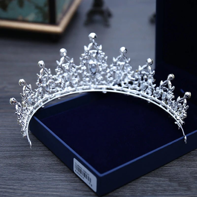Crystal Rhinestone Botanical Bridal Tiara - Luzilly Bridal & Apparel