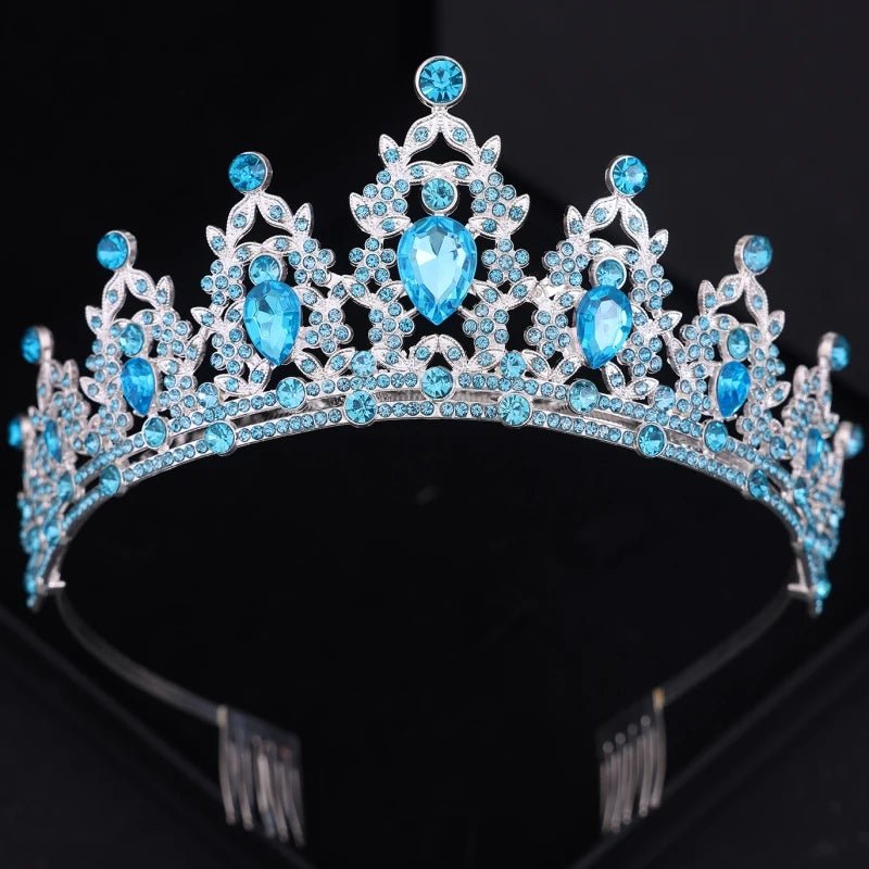 Crystal Rhinestone Botanical Bridal Tiara - Luzilly Bridal & Apparel