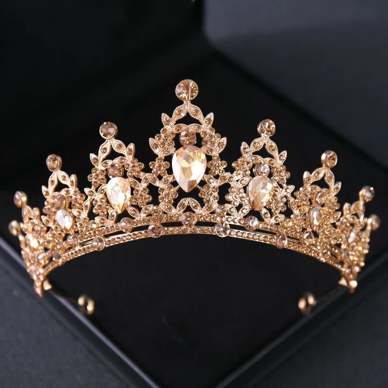 Crystal Rhinestone Botanical Bridal Tiara - Luzilly Bridal & Apparel
