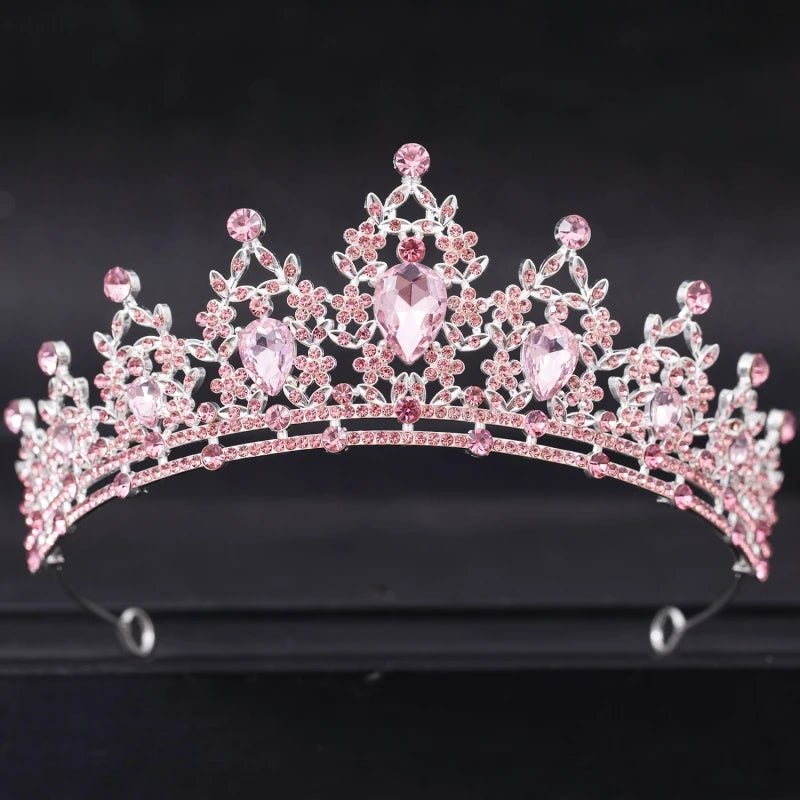Crystal Rhinestone Botanical Bridal Tiara - Luzilly Bridal & Apparel