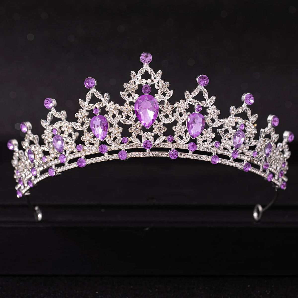 Crystal Rhinestone Botanical Bridal Tiara - Luzilly Bridal & Apparel