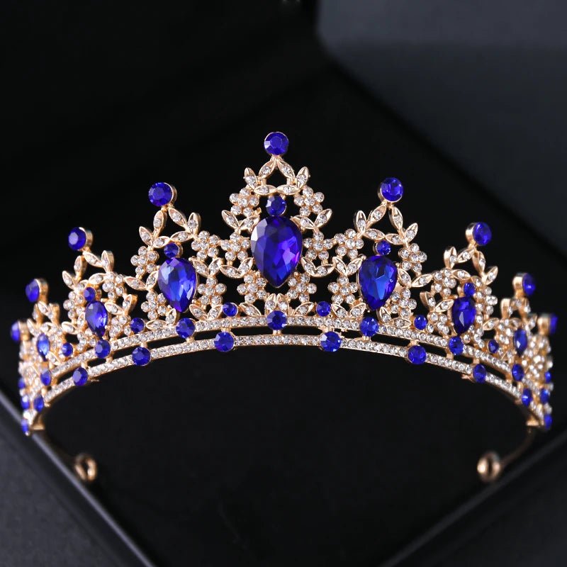 Crystal Rhinestone Botanical Bridal Tiara - Luzilly Bridal & Apparel