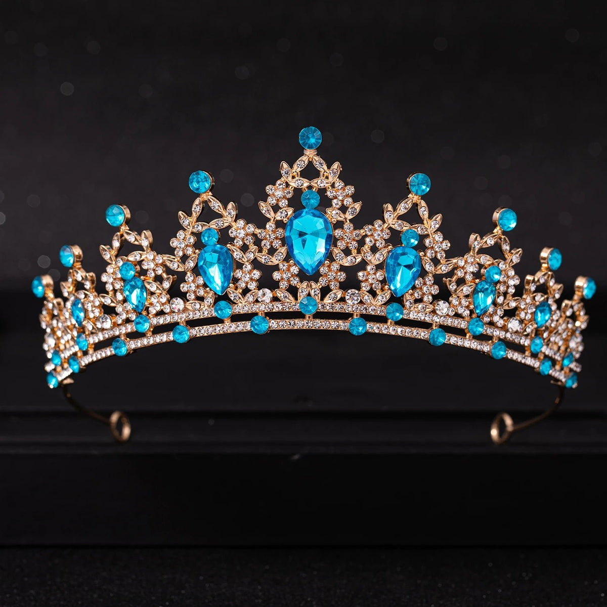 Crystal Rhinestone Botanical Bridal Tiara - Luzilly Bridal & Apparel