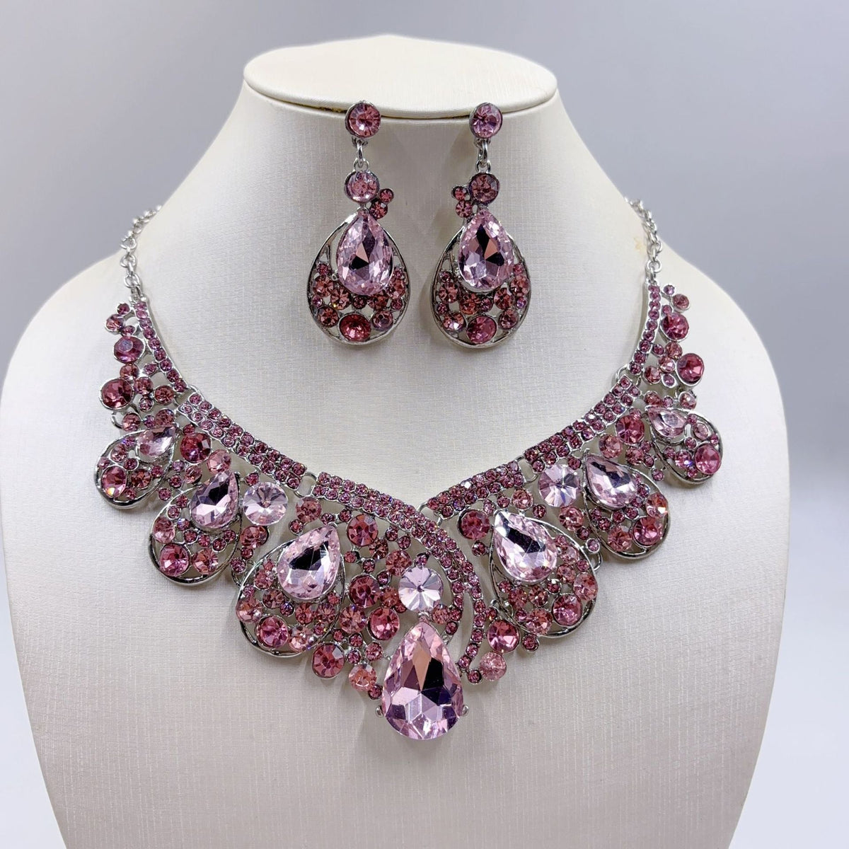 Crystal Rhinestone Formal Jewelry Set - Luzilly Bridal & Apparel