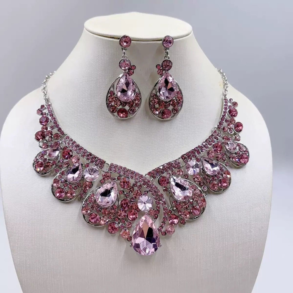 Crystal Rhinestone Formal Jewelry Set - Luzilly Bridal & Apparel