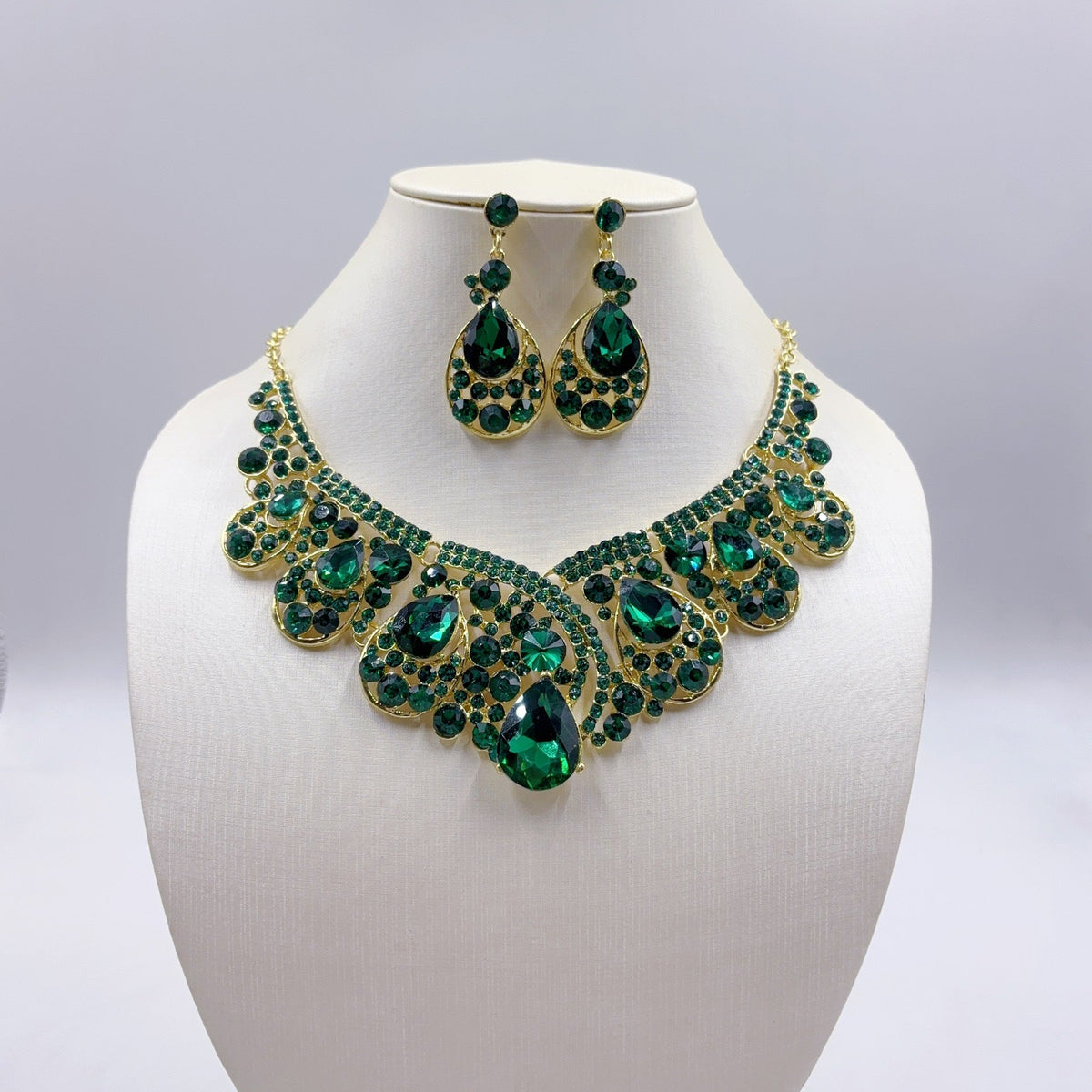 Crystal Rhinestone Formal Jewelry Set - Luzilly Bridal & Apparel