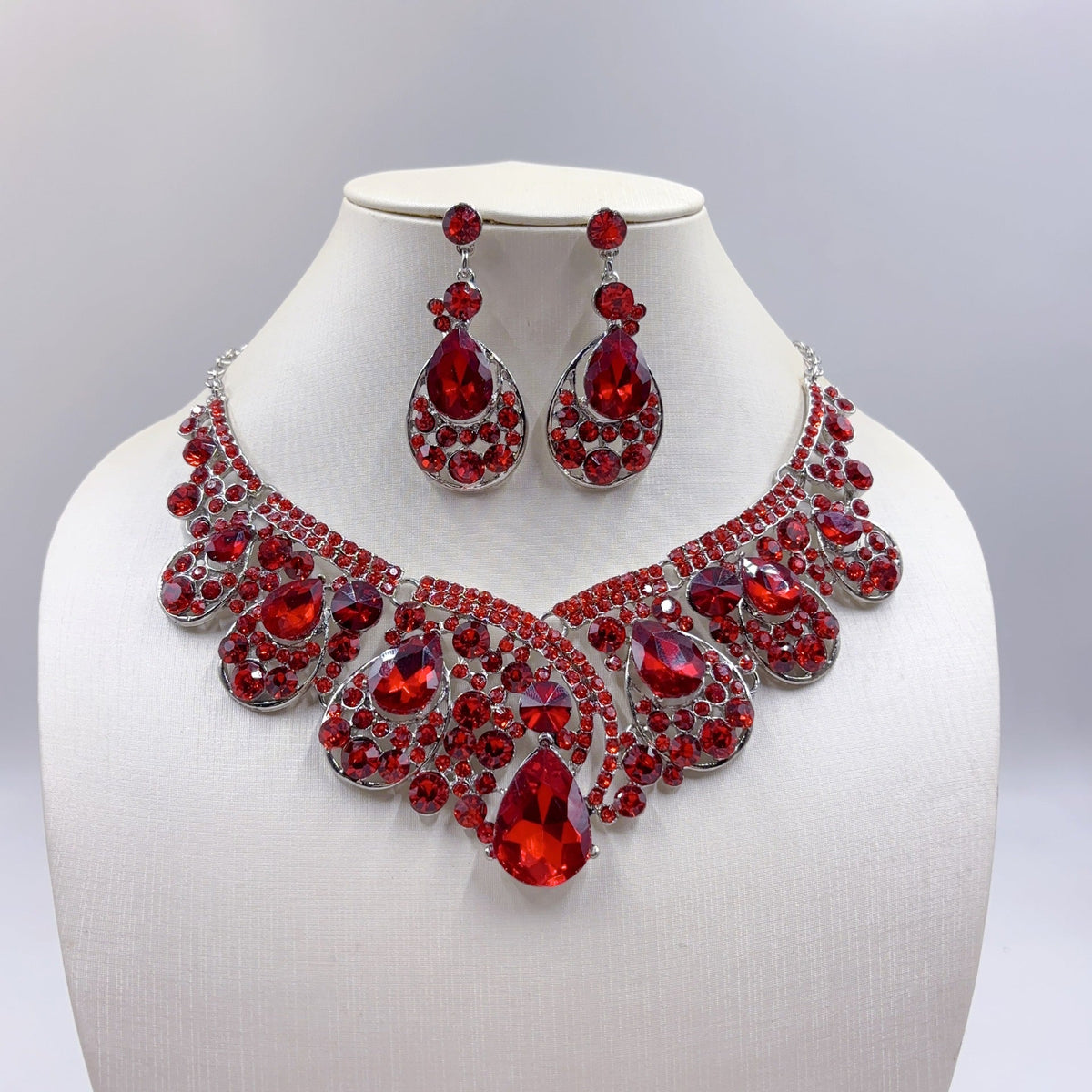 Crystal Rhinestone Formal Jewelry Set - Luzilly Bridal & Apparel