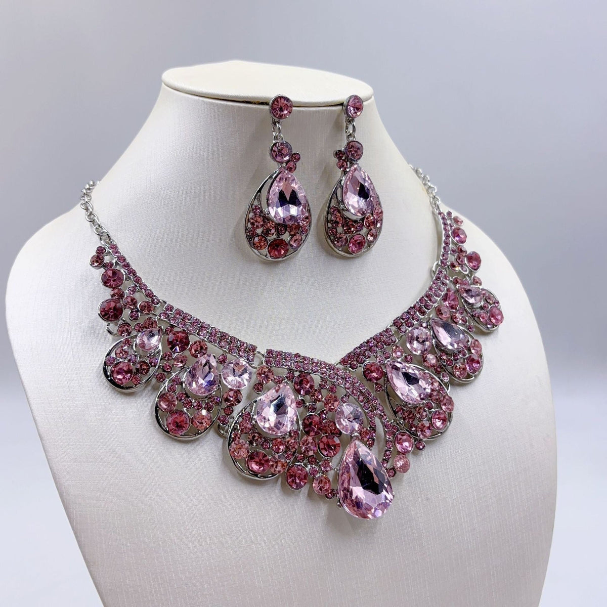 Crystal Rhinestone Formal Jewelry Set - Luzilly Bridal & Apparel