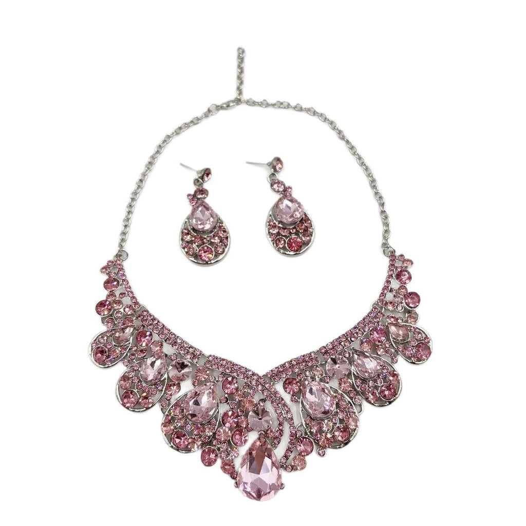 Crystal Rhinestone Formal Jewelry Set - Luzilly Bridal & Apparel