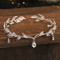 Crystal Rhinestone Leaf Tiara — Bridal Crown Headband - Luzilly Bridal & Apparel