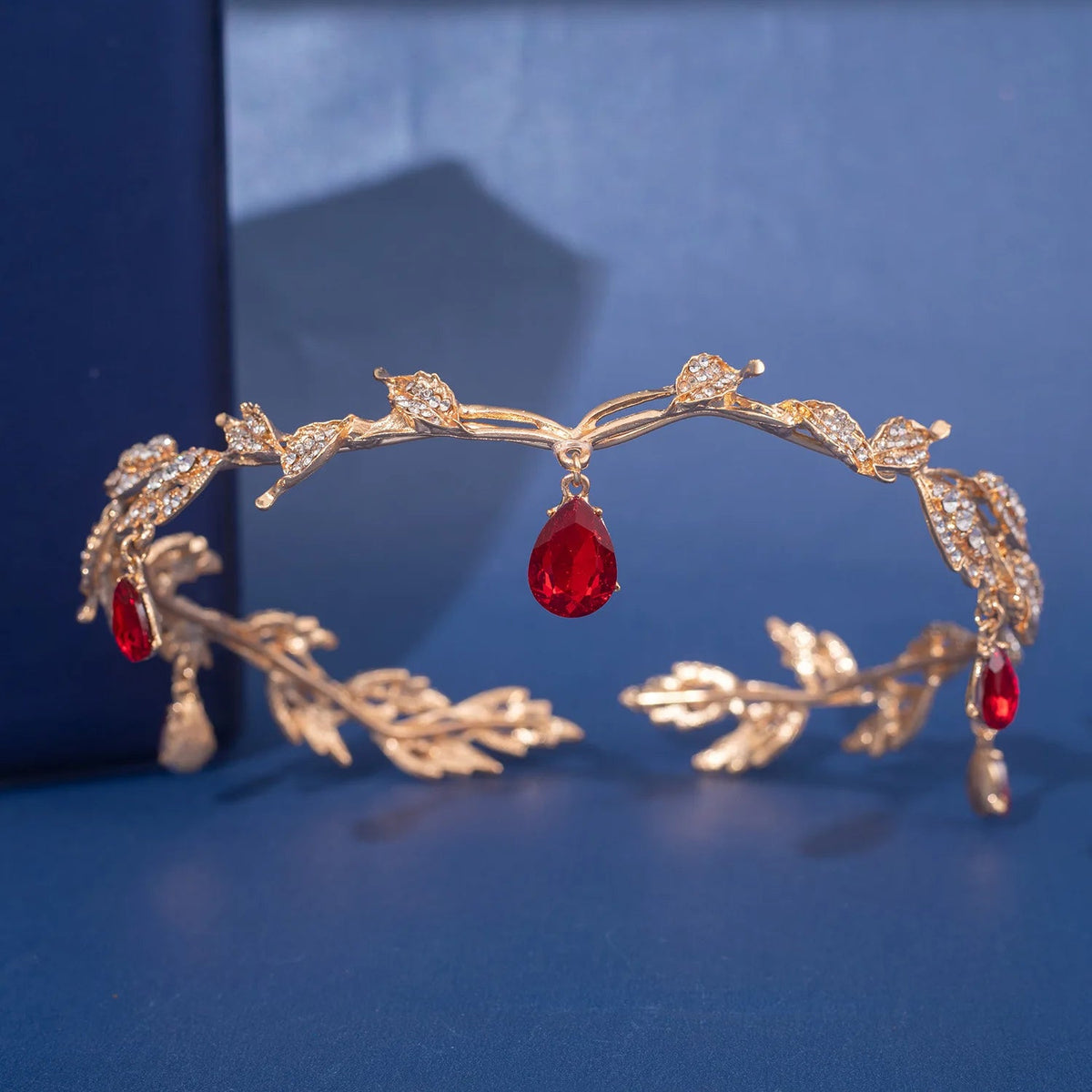 Crystal Rhinestone Leaf Tiara — Bridal Crown Headband - Luzilly Bridal & Apparel