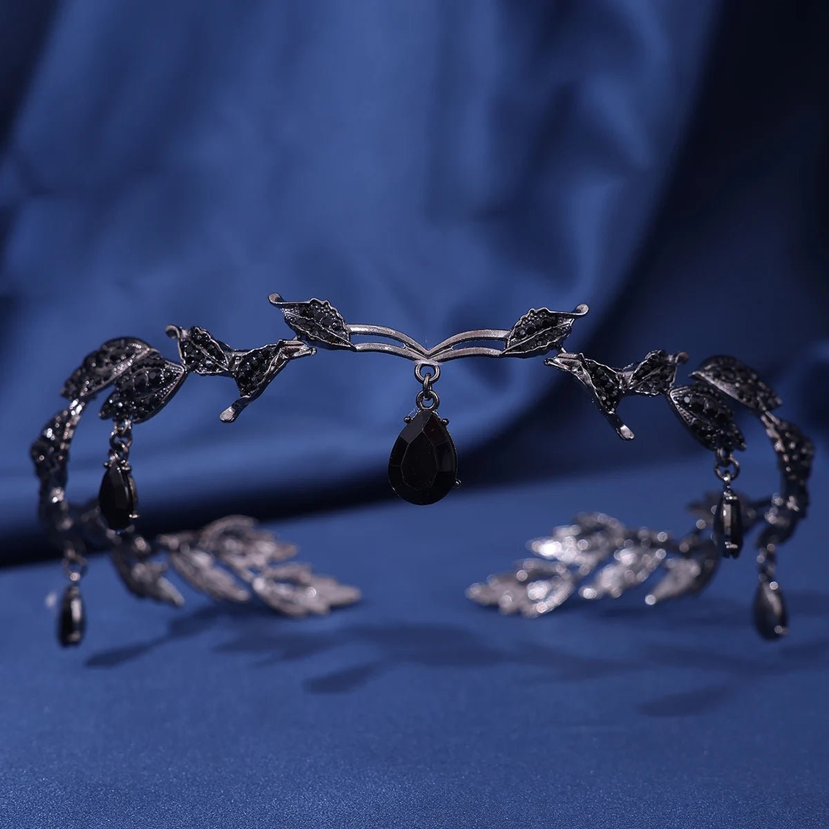 Crystal Rhinestone Leaf Tiara — Bridal Crown Headband - Luzilly Bridal & Apparel