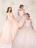 Crystal & Sequin Blue Quinceañera Dress - Luzilly Bridal & Apparel