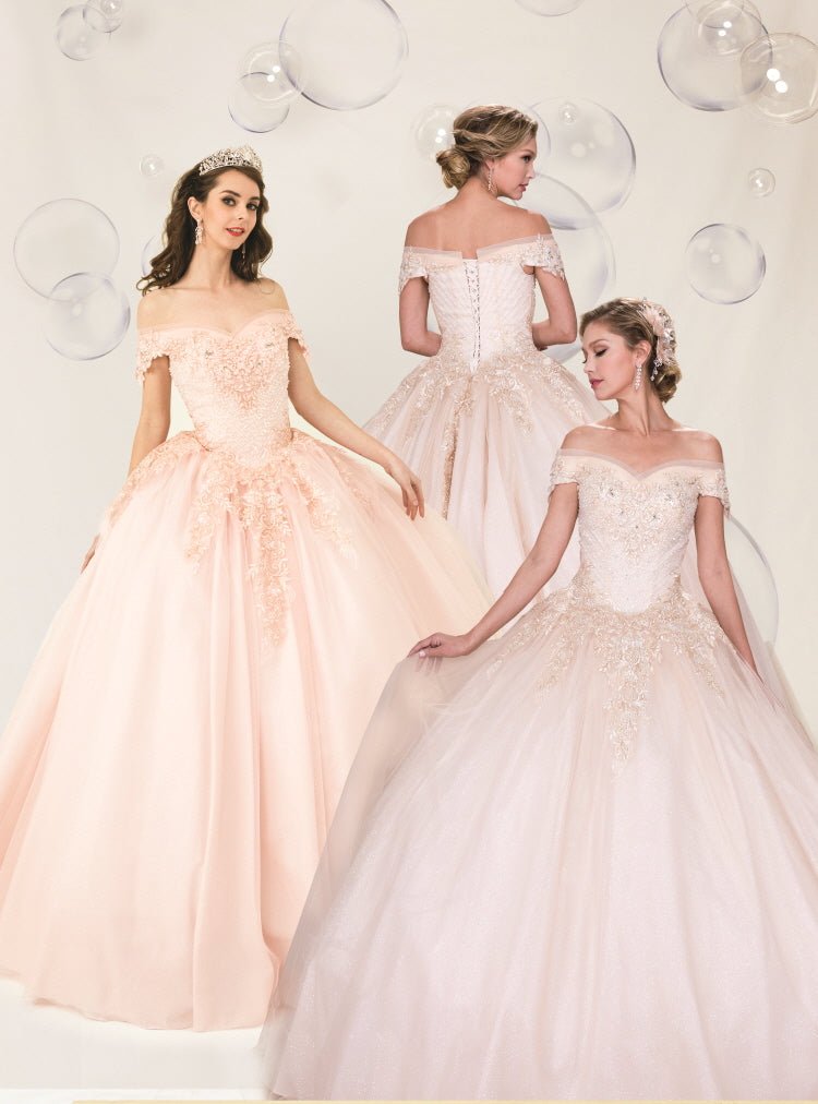 Crystal & Sequin Blue Quinceañera Dress - Luzilly Bridal & Apparel