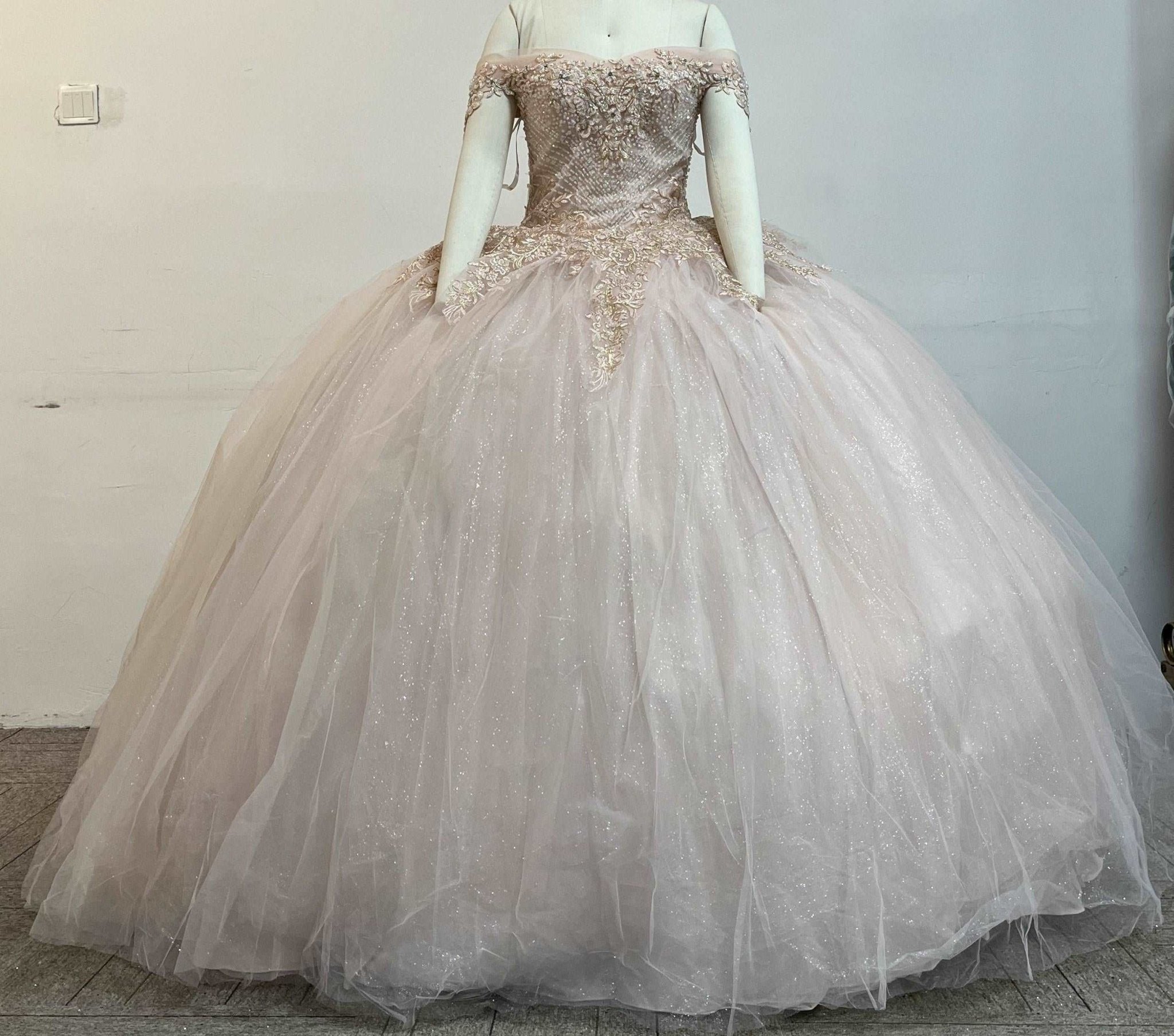 Crystal & Sequin Blue Quinceañera Dress - Luzilly Bridal & Apparel