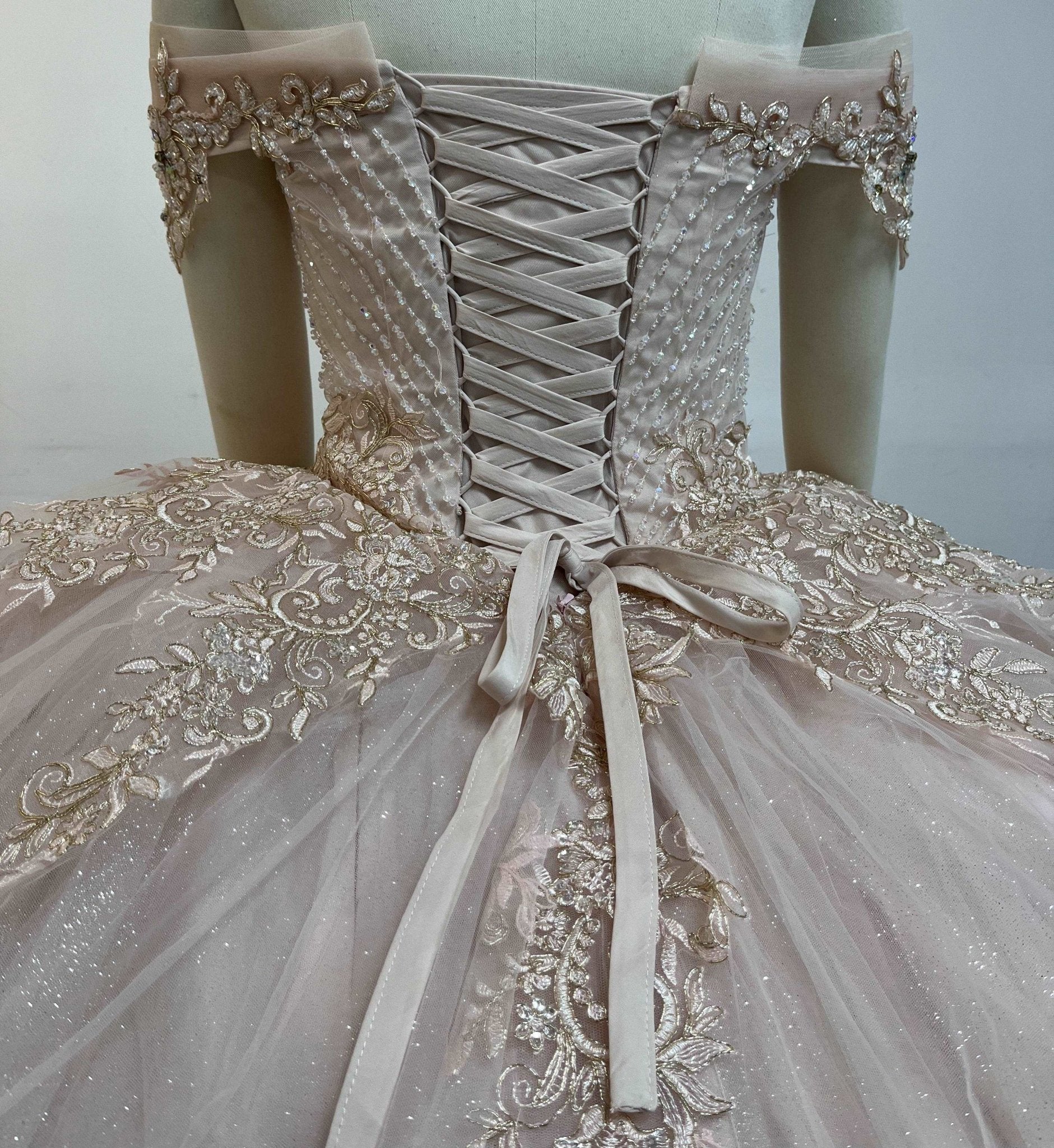 Crystal & Sequin Blue Quinceañera Dress - Luzilly Bridal & Apparel