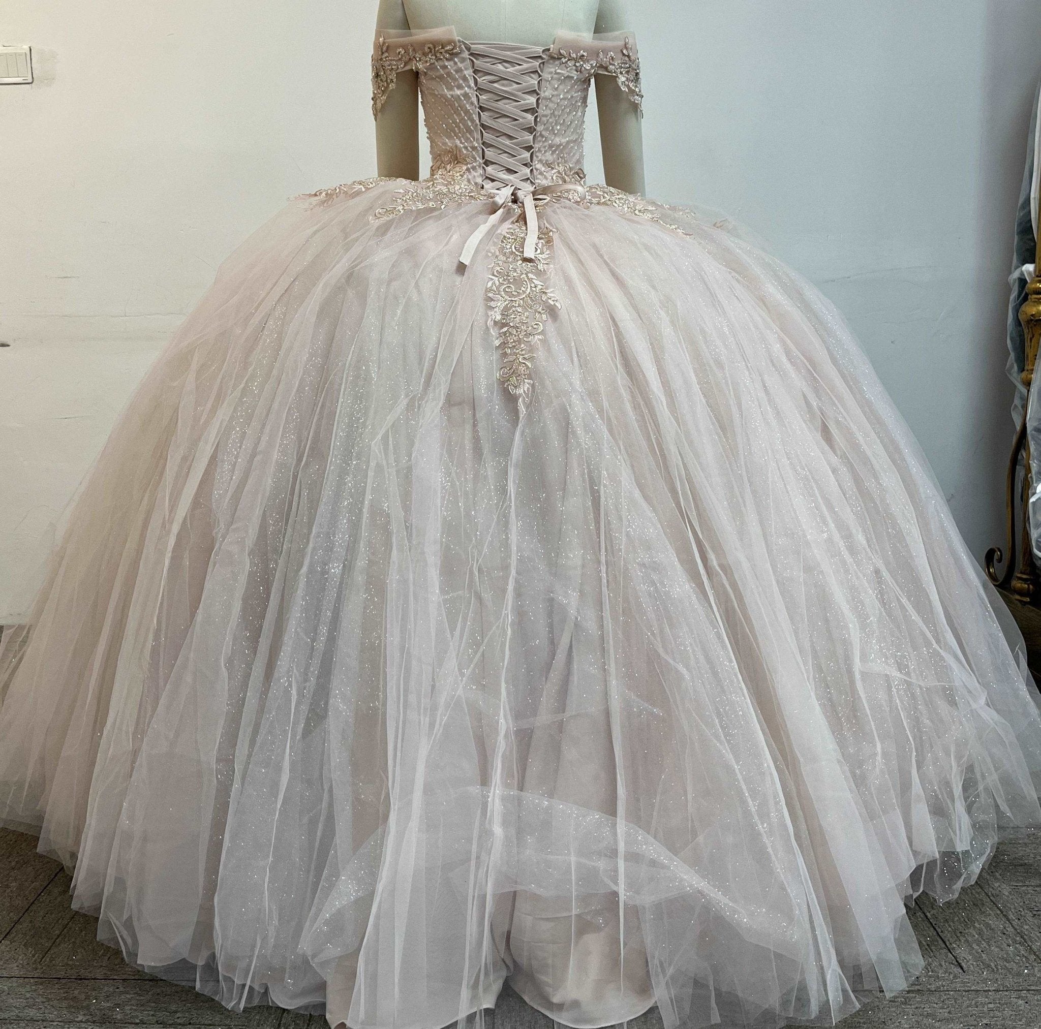 Crystal & Sequin Blue Quinceañera Dress - Luzilly Bridal & Apparel