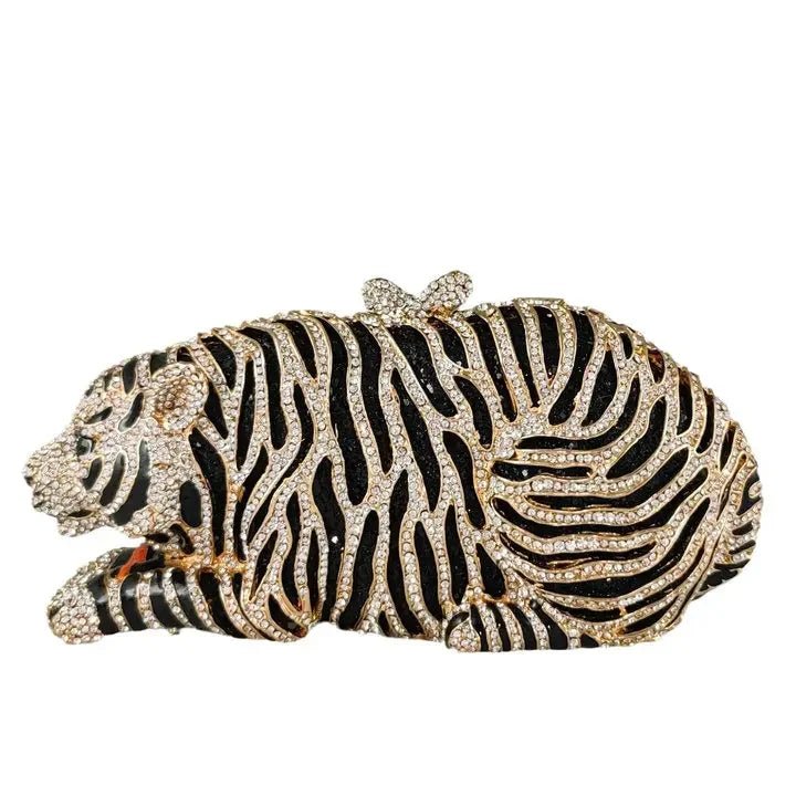 Crystal Tiger Minaudiere Clutch - Luzilly Bridal & Apparel