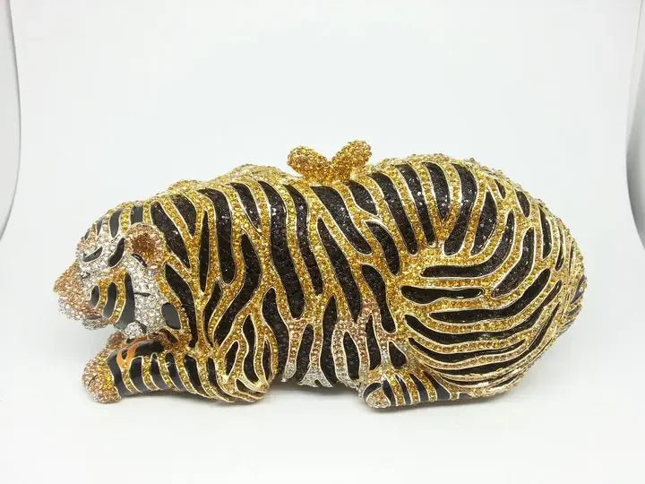 Crystal Tiger Minaudiere Clutch - Luzilly Bridal & Apparel