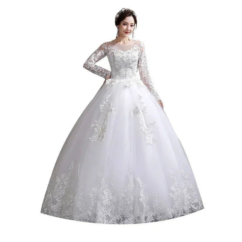 Custom Luxury Wedding Dress - Long Sleeve Ball Gown Plus Size | Femstylo - Luzilly Bridal & Apparel