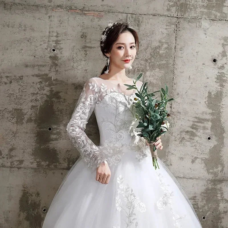 Custom Luxury Wedding Dress - Long Sleeve Ball Gown Plus Size | Femstylo - Luzilly Bridal & Apparel