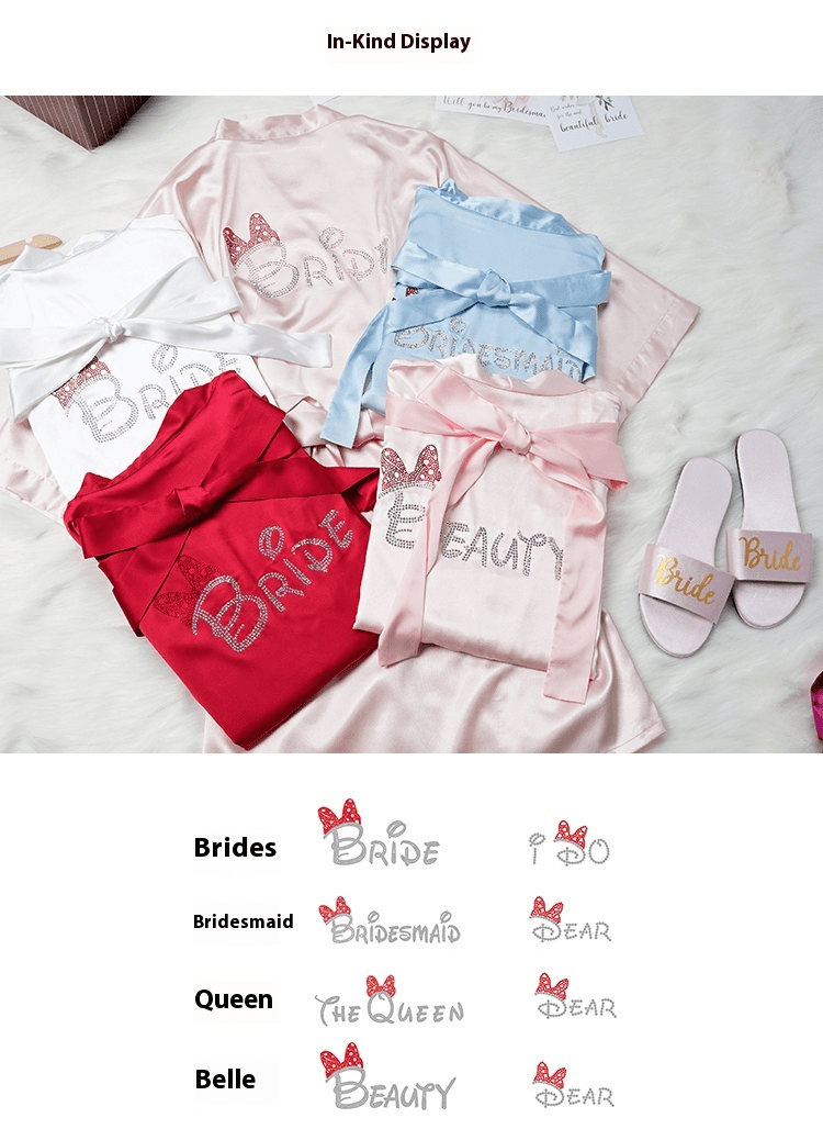 Custom Satin Bridesmaid Robes – Personalized with Name, Title, or Date | Wedding Party Gifts - Luzilly Bridal & Apparel