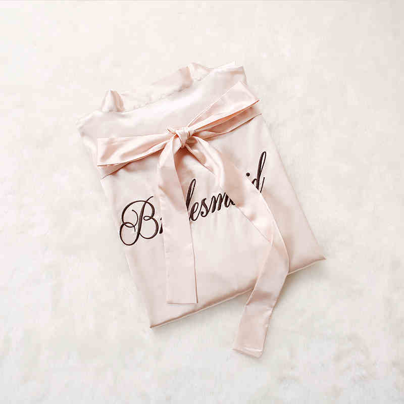 Custom Satin Bridesmaid Robes – Personalized with Name, Title, or Date | Wedding Party Gifts - Luzilly Bridal & Apparel