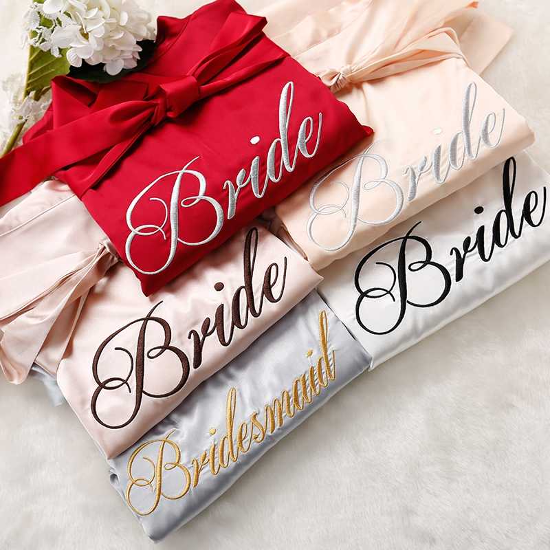 Custom Satin Bridesmaid Robes – Personalized with Name, Title, or Date | Wedding Party Gifts - Luzilly Bridal & Apparel