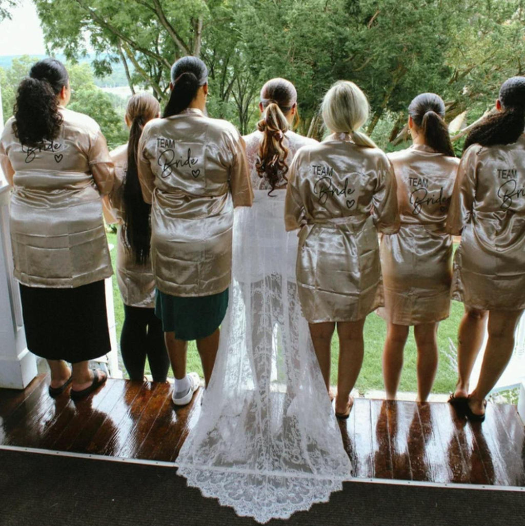 Custom Satin Bridesmaid Robes – Personalized with Name, Title, or Date | Wedding Party Gifts - Luzilly Bridal & Apparel