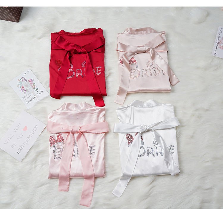 Custom Satin Bridesmaid Robes – Personalized with Name, Title, or Date | Wedding Party Gifts - Luzilly Bridal & Apparel