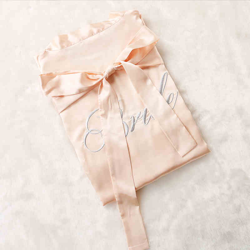 Custom Satin Bridesmaid Robes – Personalized with Name, Title, or Date | Wedding Party Gifts - Luzilly Bridal & Apparel